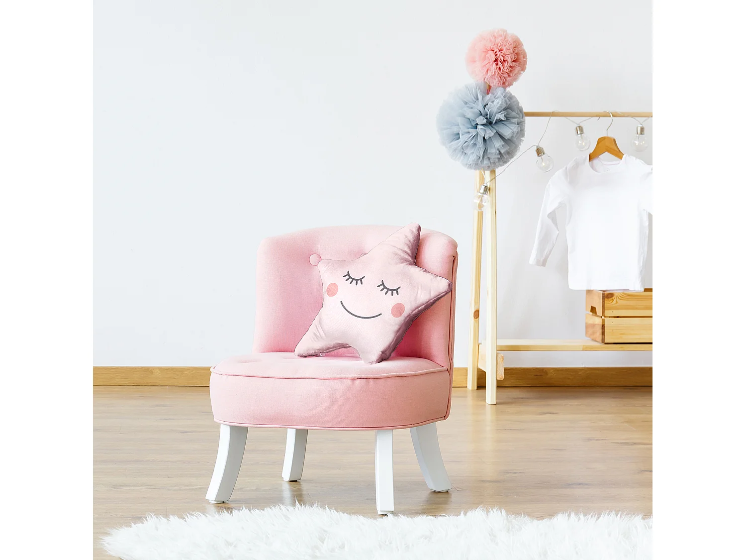 Coussin Etoile Rose 44x37cm