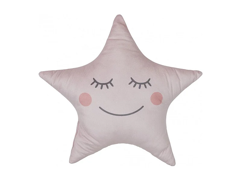 Cuscino Stella Rosa 44x37 cm in Poliestere - Decorazione Creativa e Divertente per Bambini