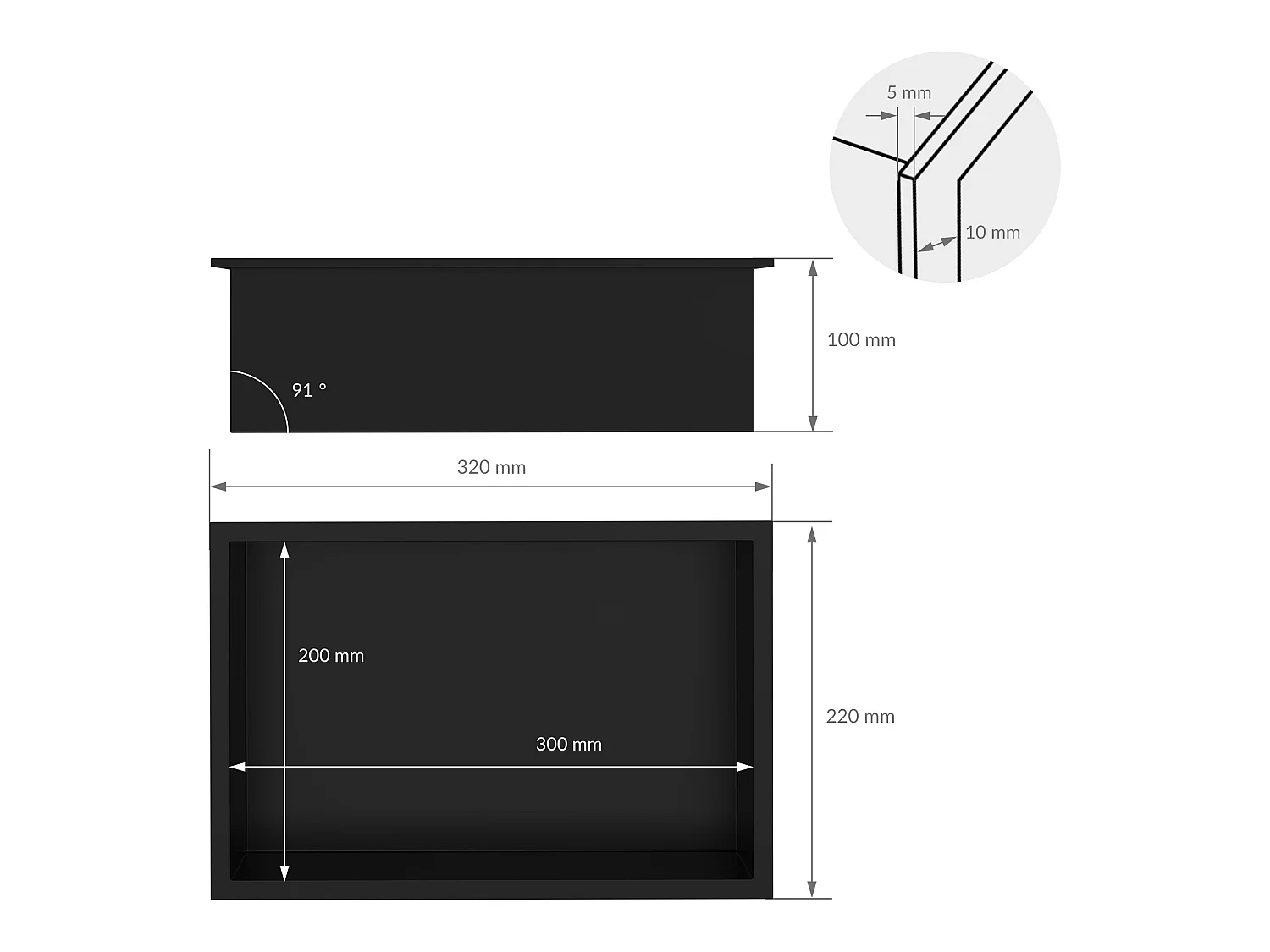 Nicho de pared Nicho de ducha Mont oculto Estante de ducha de acero inoxidable N