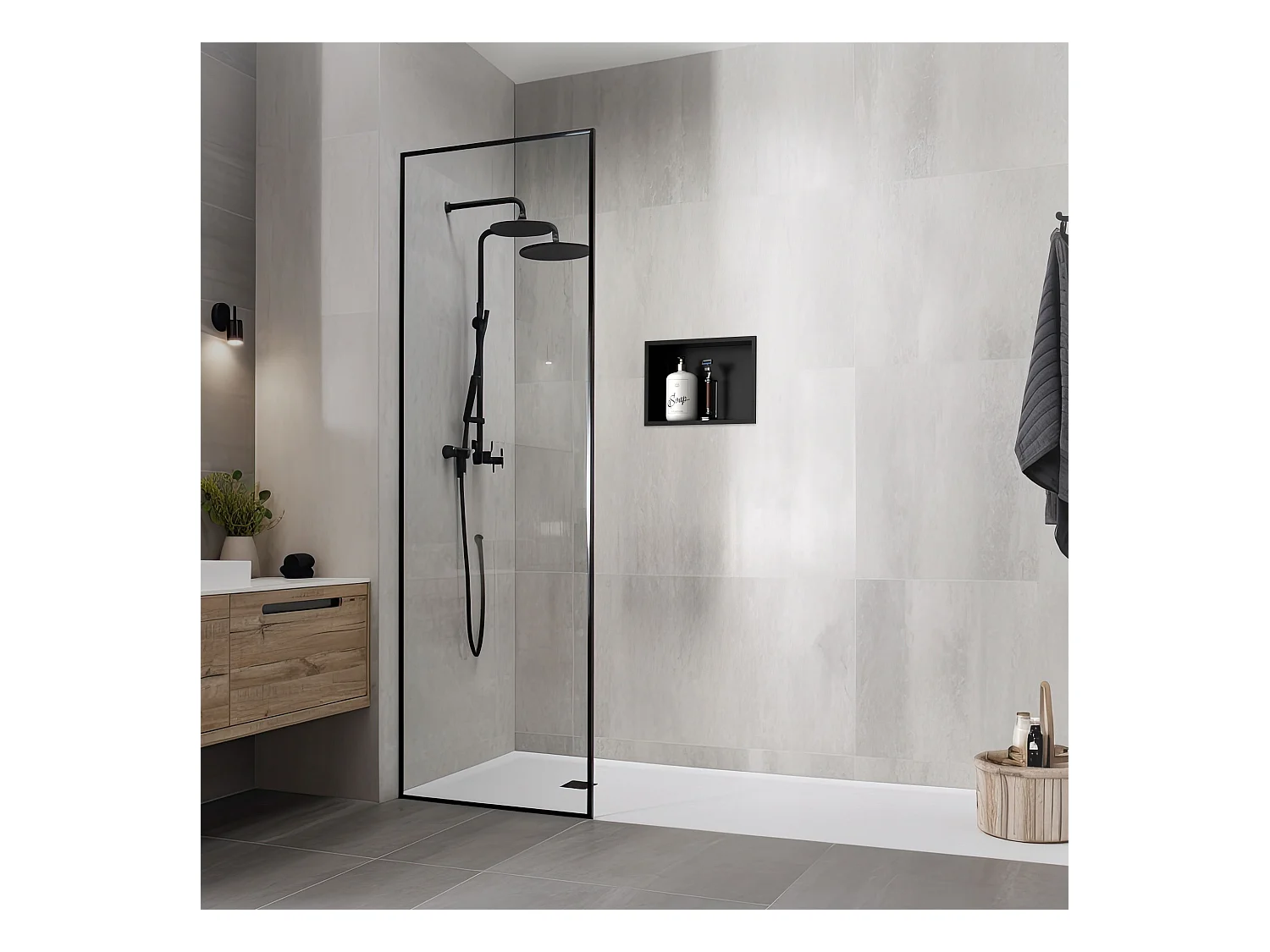 Nicho de pared Nicho de ducha Mont oculto Estante de ducha de acero inoxidable N