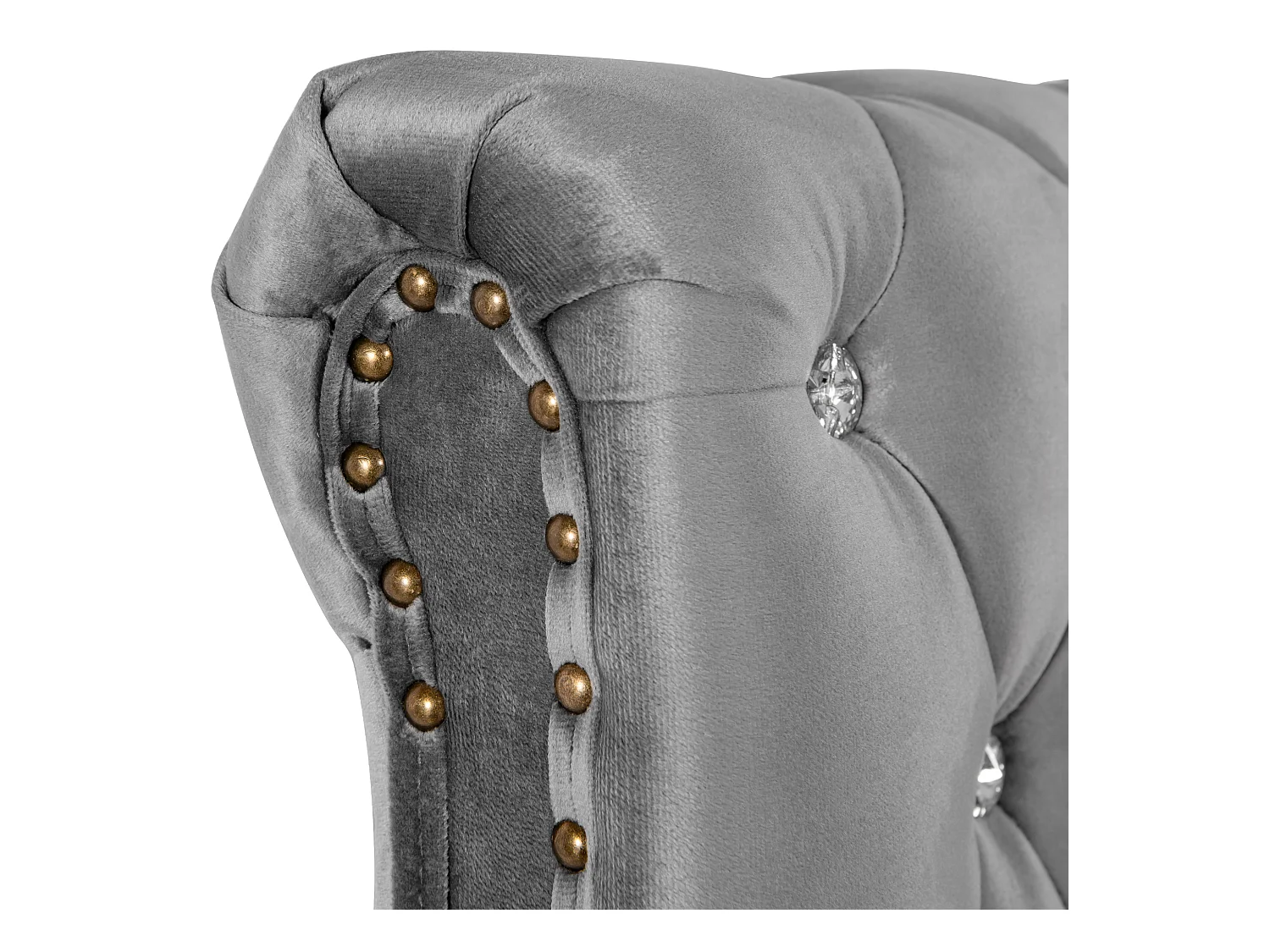 Lit coffre rembourré 160x200cm - tissu en velours - tête de lit réglable - Gris