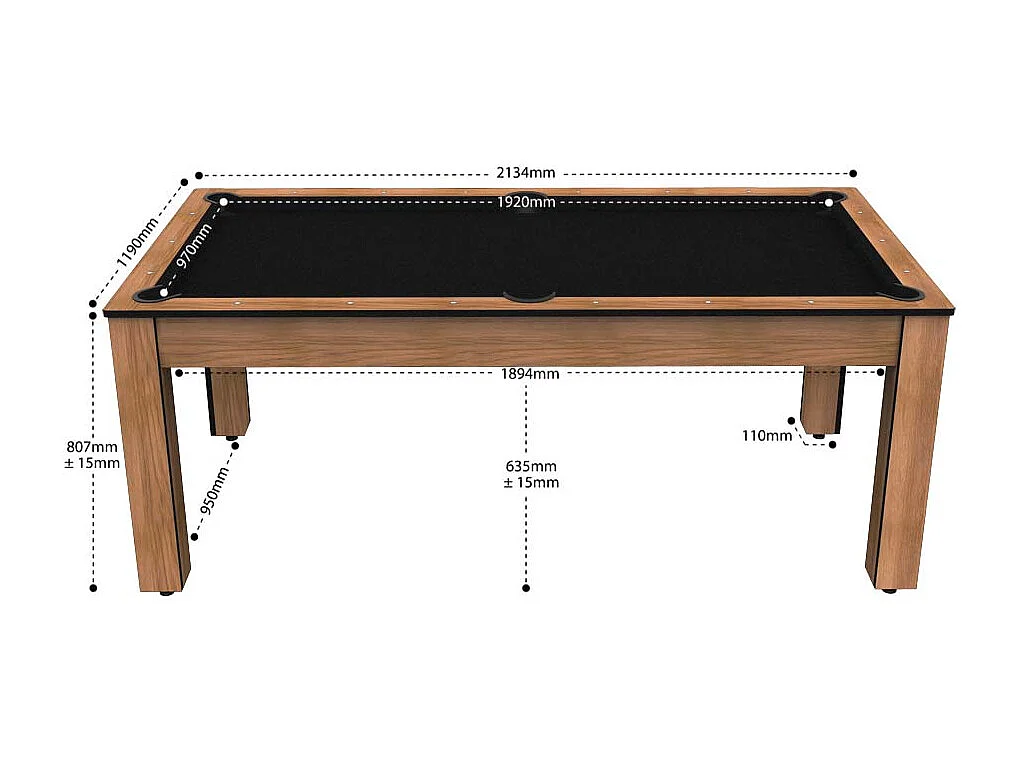 Billard convertible table 8 personnes Arizona + pack d'accessoires