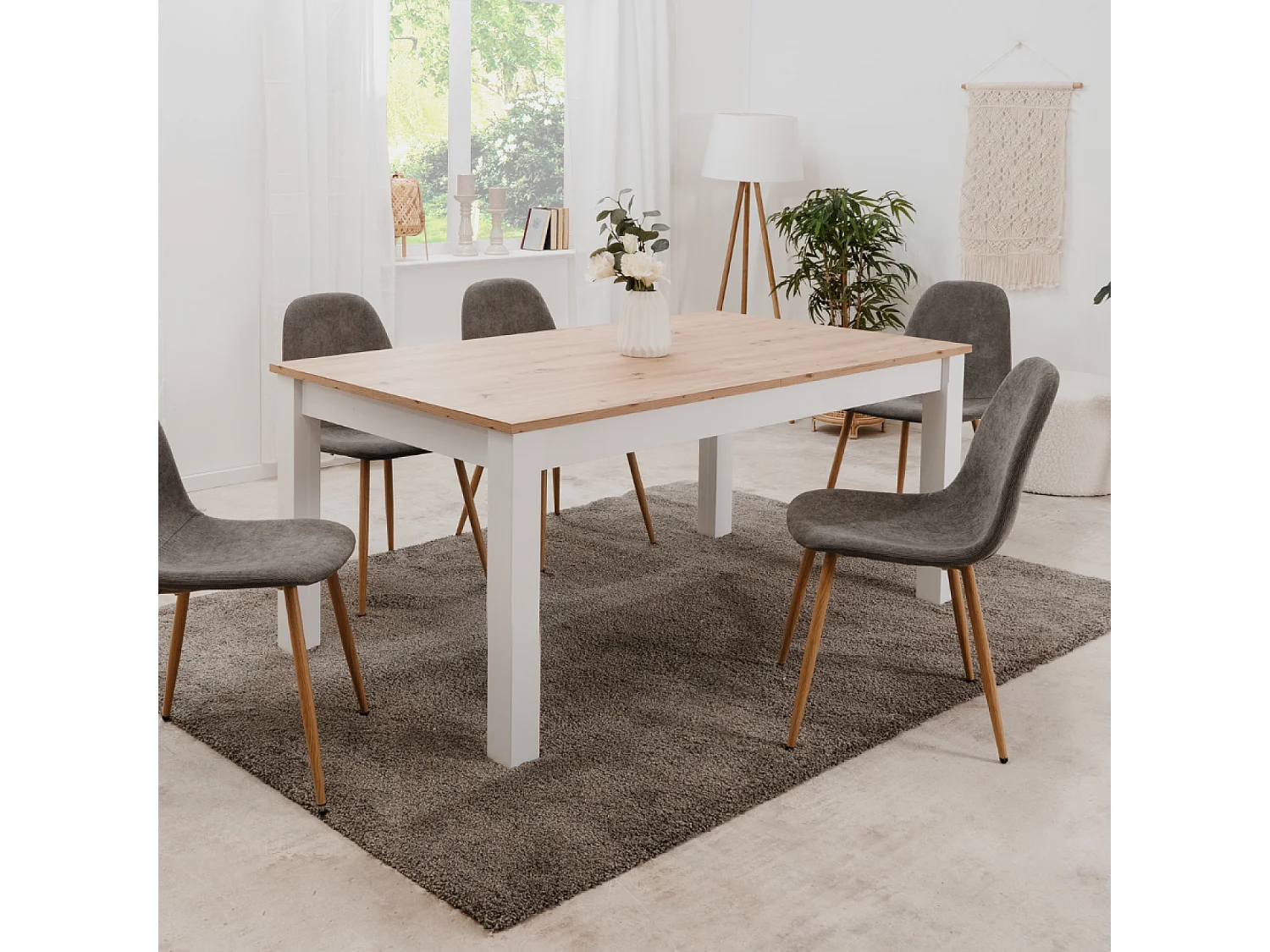 Esstisch aus Holz ausziehbar 10 Pers. SKADAR