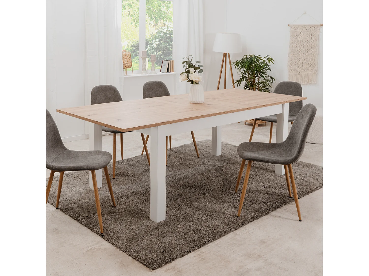 Table à manger en bois extensible 10 personnes SKADAR