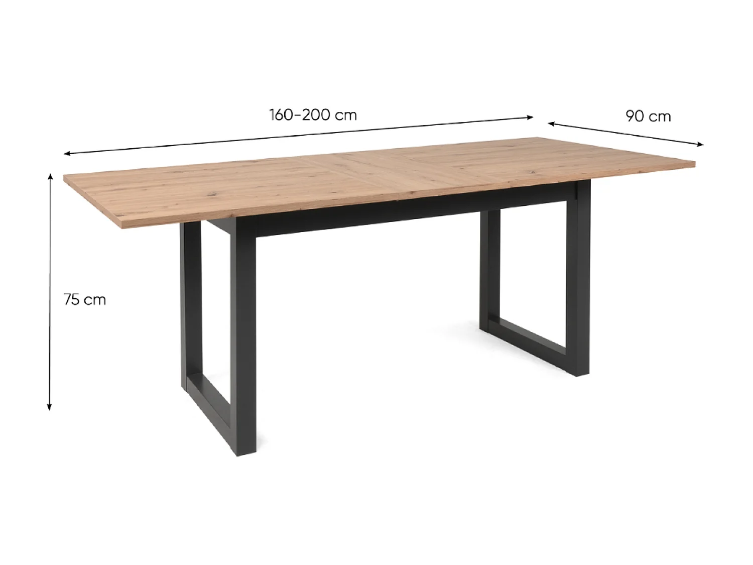 Table à manger industrielle en bois extensible 10 personnes KOTOR