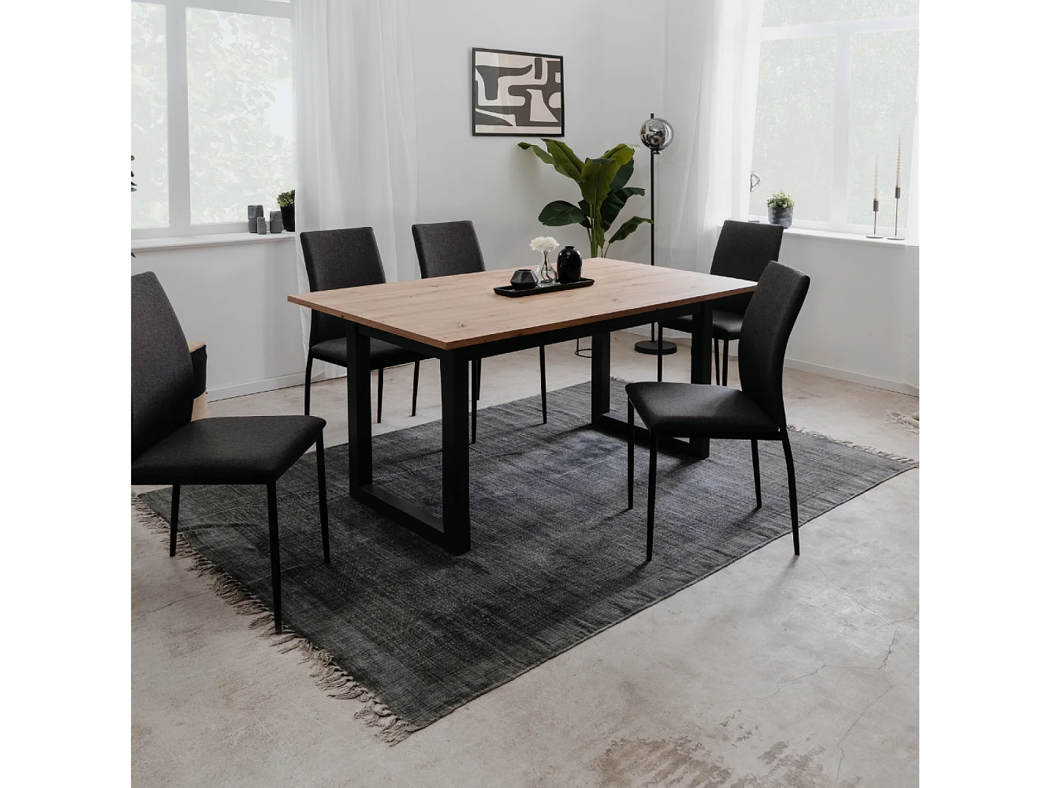 Industrieller Esstisch aus Holz ausziehbar 10 Pers. KOTOR