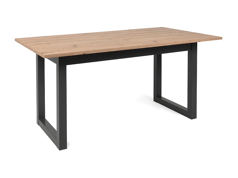 Mesa de jantar extensível industrial para 10 pessoas Kotor em madeira e preto