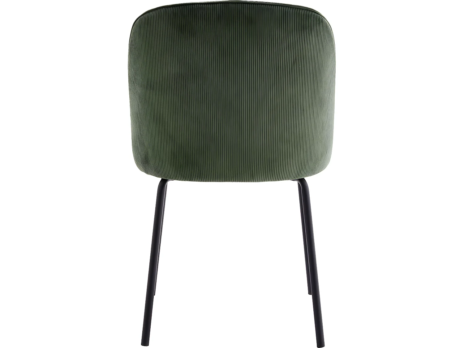 Lot de 2 chaises de salle à manger en velours côtelé vert, piètement noir - Olden
