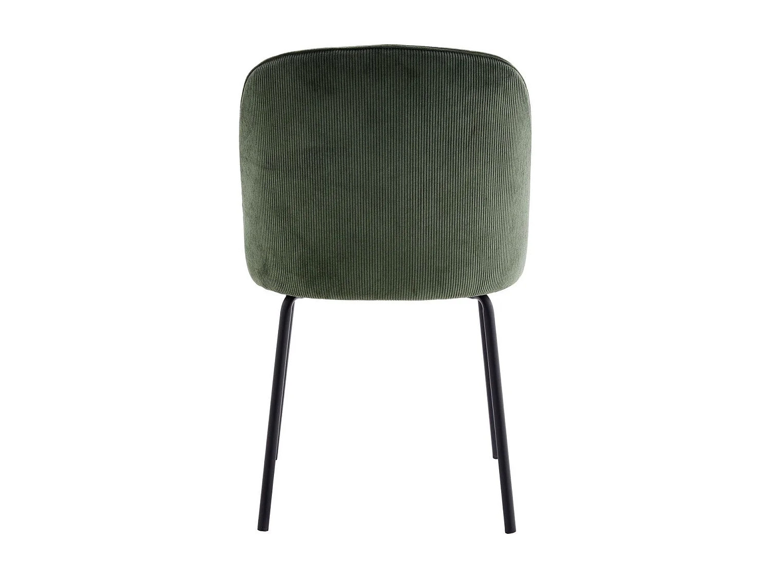 Lot de 2 chaises de salle à manger en velours côtelé vert, piètement noir - Olden