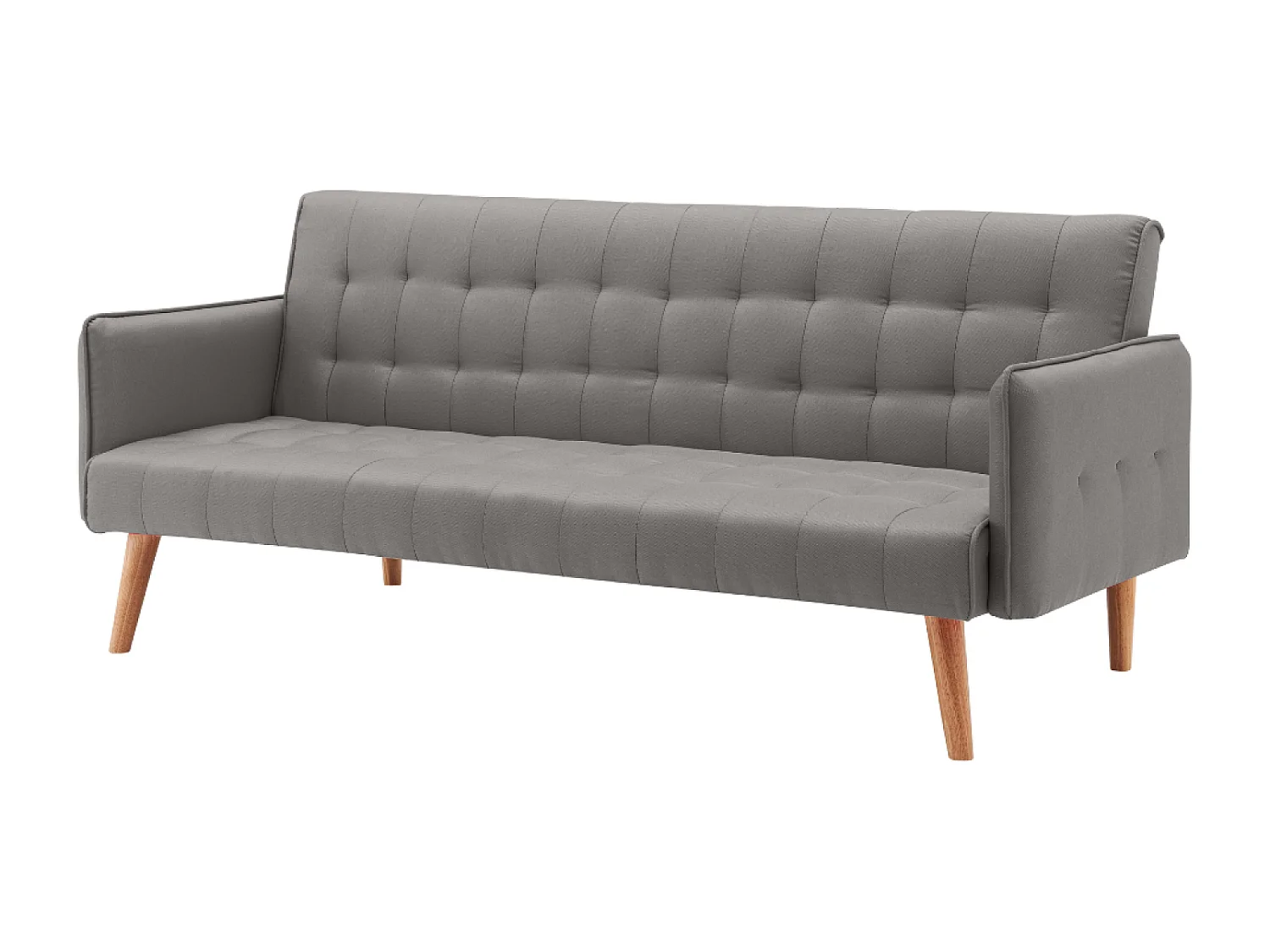 Canapé convertible scandinave 3 places en tissu gris SVEG