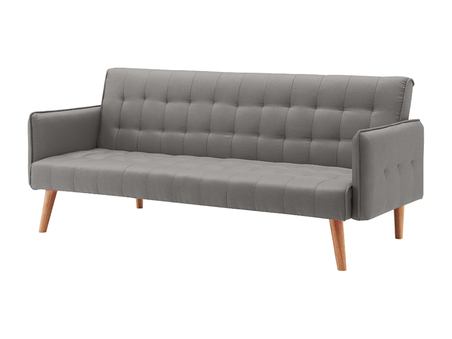 Sofá-Cama Conversível Escandinavo de 3 Lugares em Tecido Cinza SVEG - Design Moderno e Prático