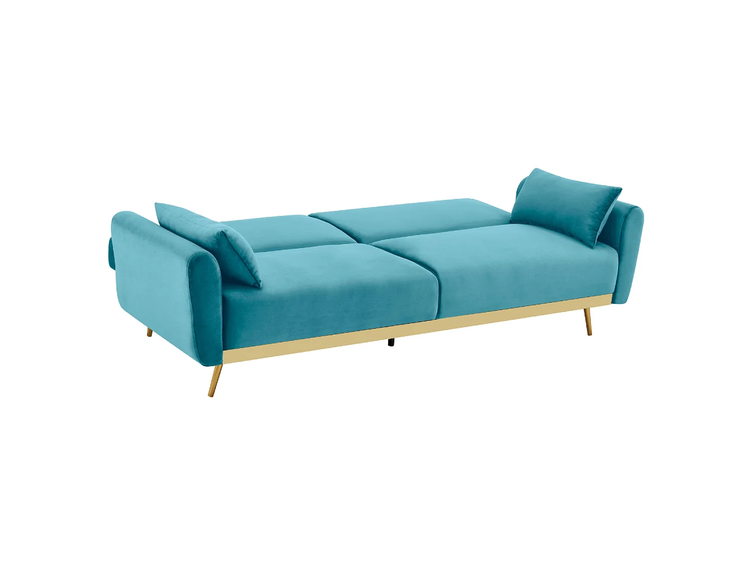Canapé convertible 3 places en velours bleu CYANO