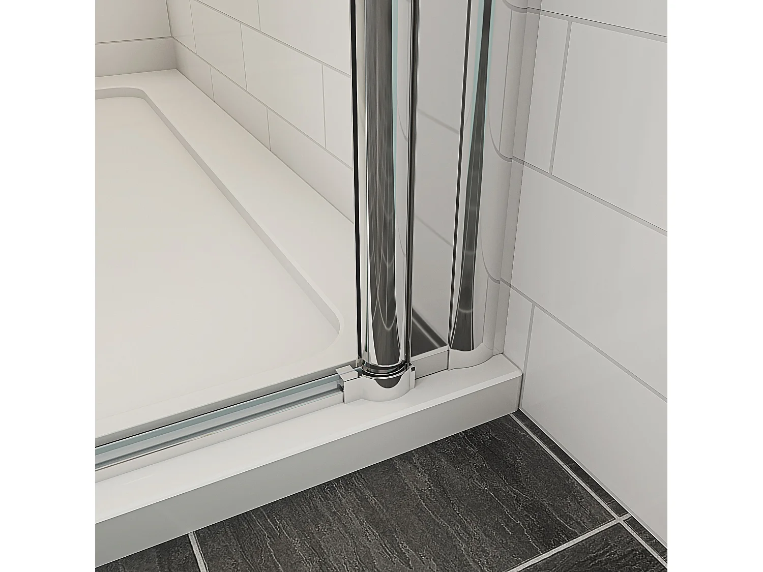 AICA porte de douche 90x187cm en verre anticalcaire et clair