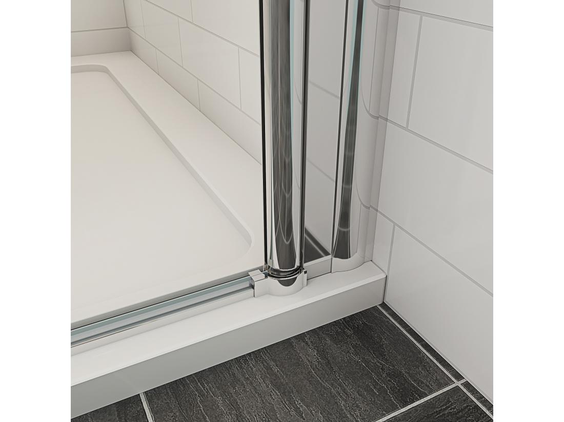 vente unique AICA porte de douche 80x187cm en verre anticalcaire et clair