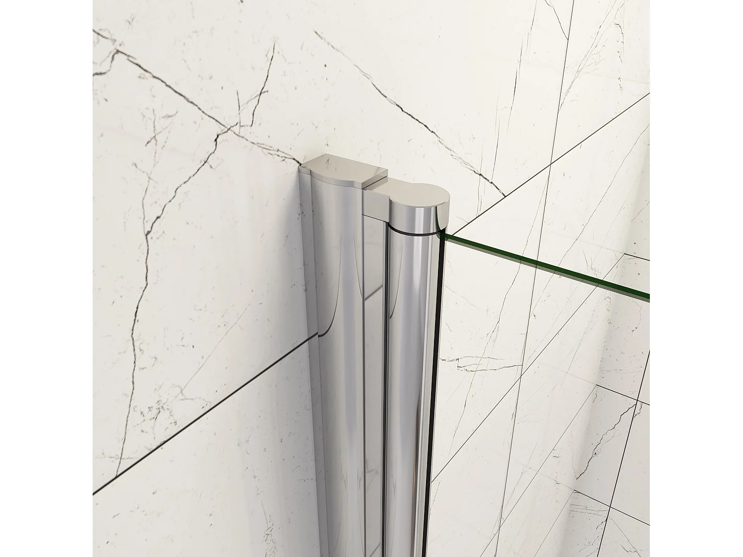 AICA porte de douche 105x187cm avec pivotante à 180° en verre sécurit clair anticalcaire