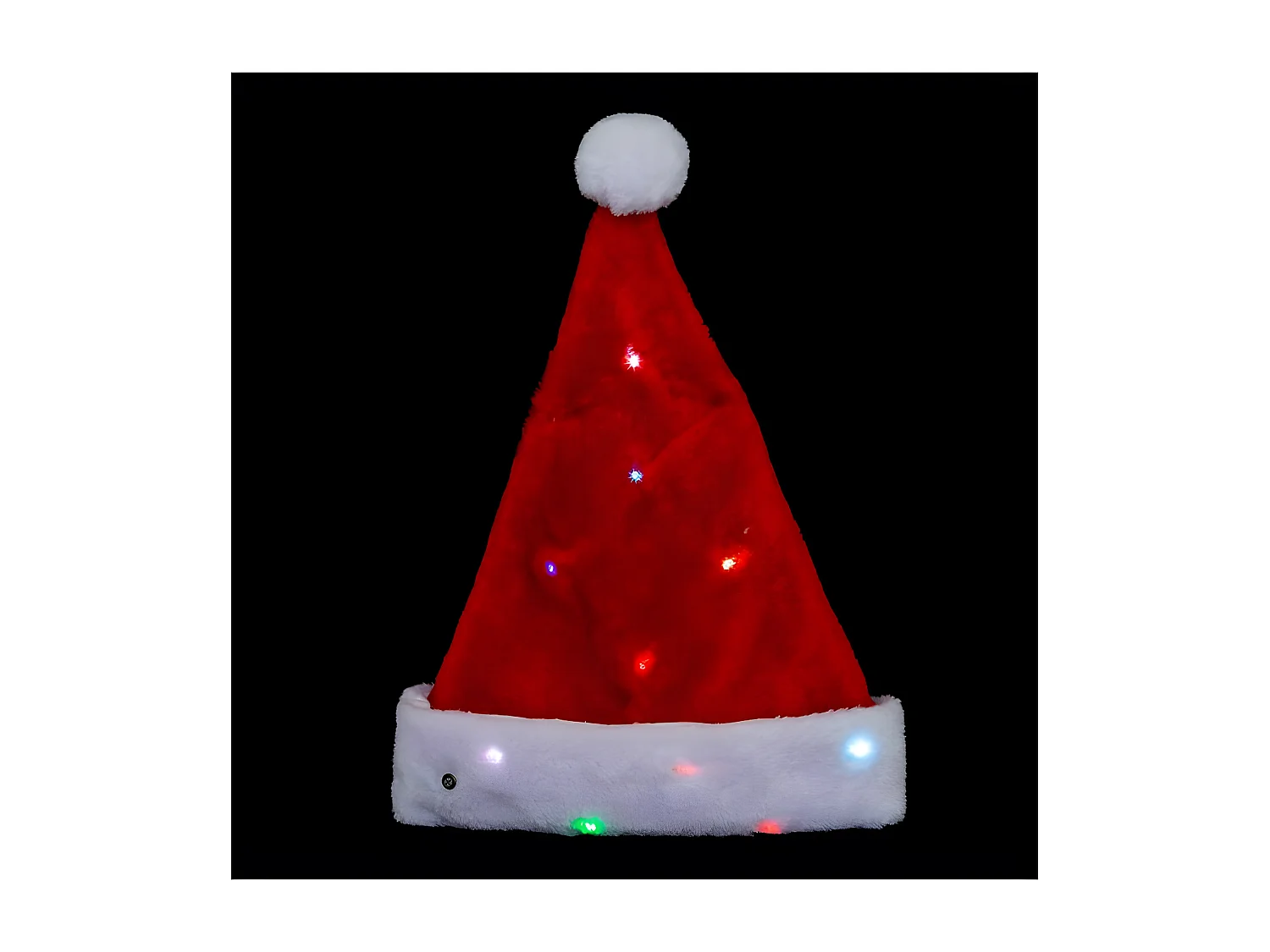 Chapeau de Noël Adulte "Led" 41cm Rouge