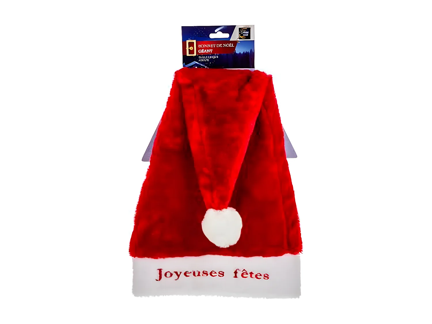 Chapeau de Noël Long "Brodé" 65cm Rouge