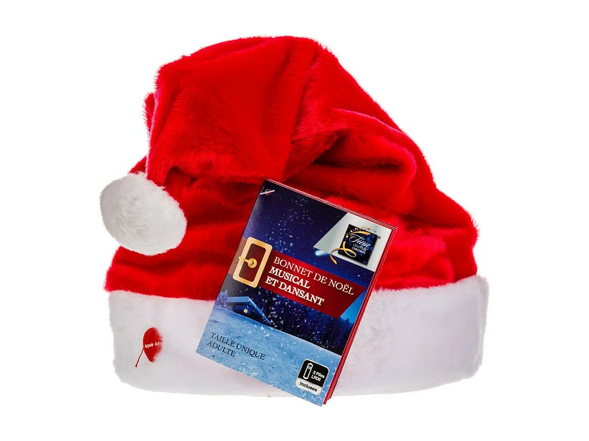 Chapeau de Noël "Fun Mouvement" 41cm Rouge