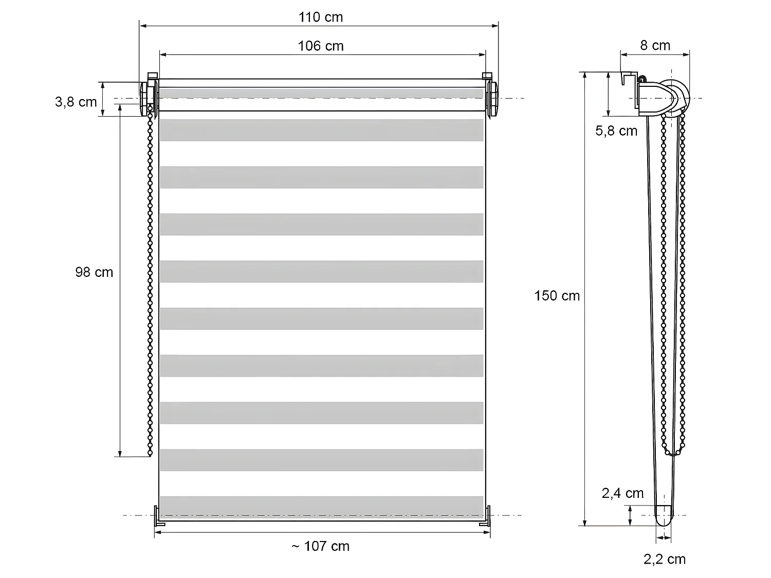 Toldo doble burdeos, 110x150 cm, Klemmfix sin taladrar ECD Germany