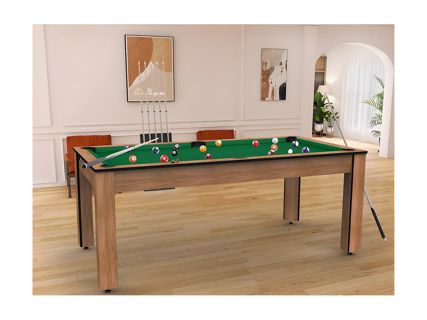 Billard convertible table 8 personnes Arizona + plateau dinatoire