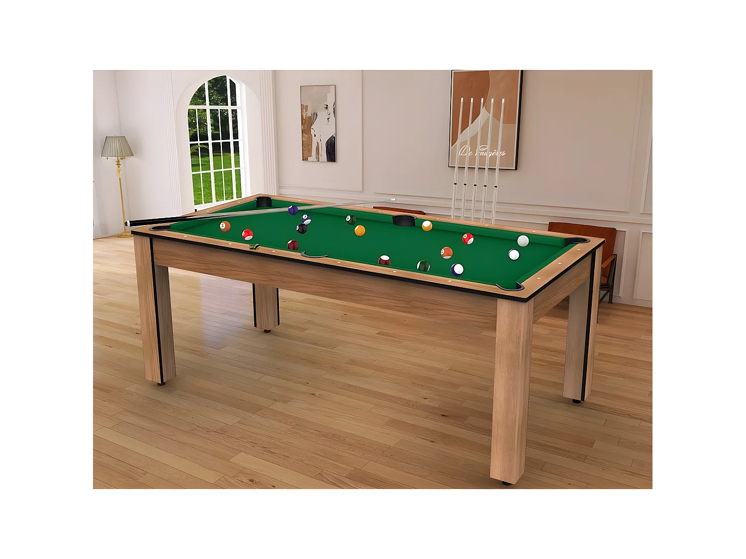 Billard convertible table 8 personnes Arizona + plateau dinatoire