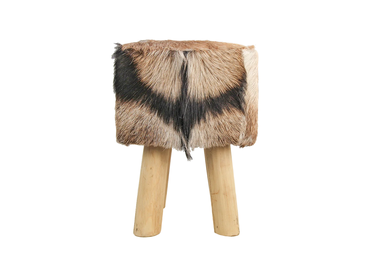 Pouf en peau de chèvre carré - Naturel 33*33*45