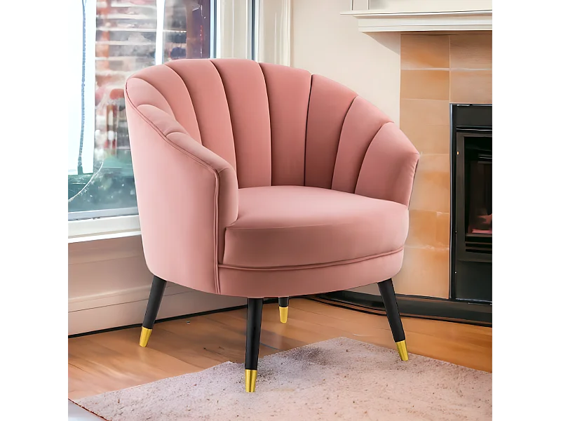 Fauteuil Plam/revêtement en tissu/rose