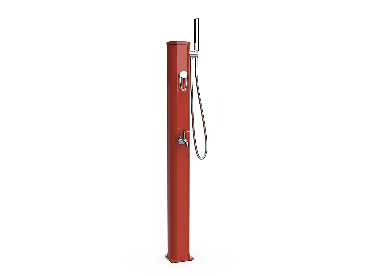 Jolly Go Formidra 20L Aluminium Solar Outdoor Dusche - 24x26x120cm - Abnehmbare Handbrause, Mischbatterie und Fußspülung