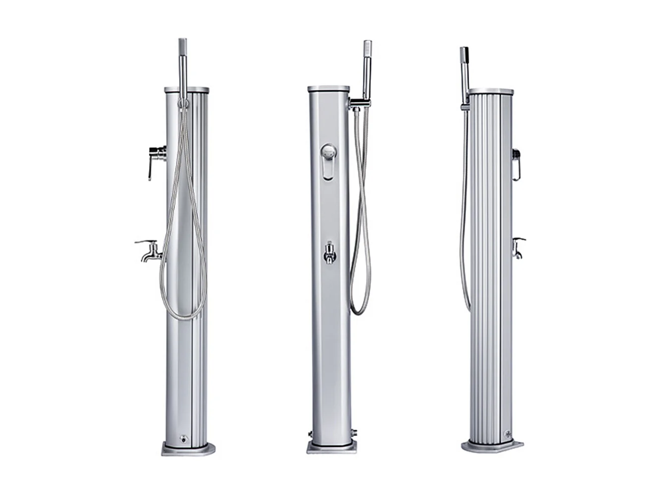 Jolly Go Formidra 20L 24x26x120cm Aluminium Solar Outdoor Dusche - Herausnehmbare Handbrause, Mischbatterie und Fußspülung 24x26x120cm