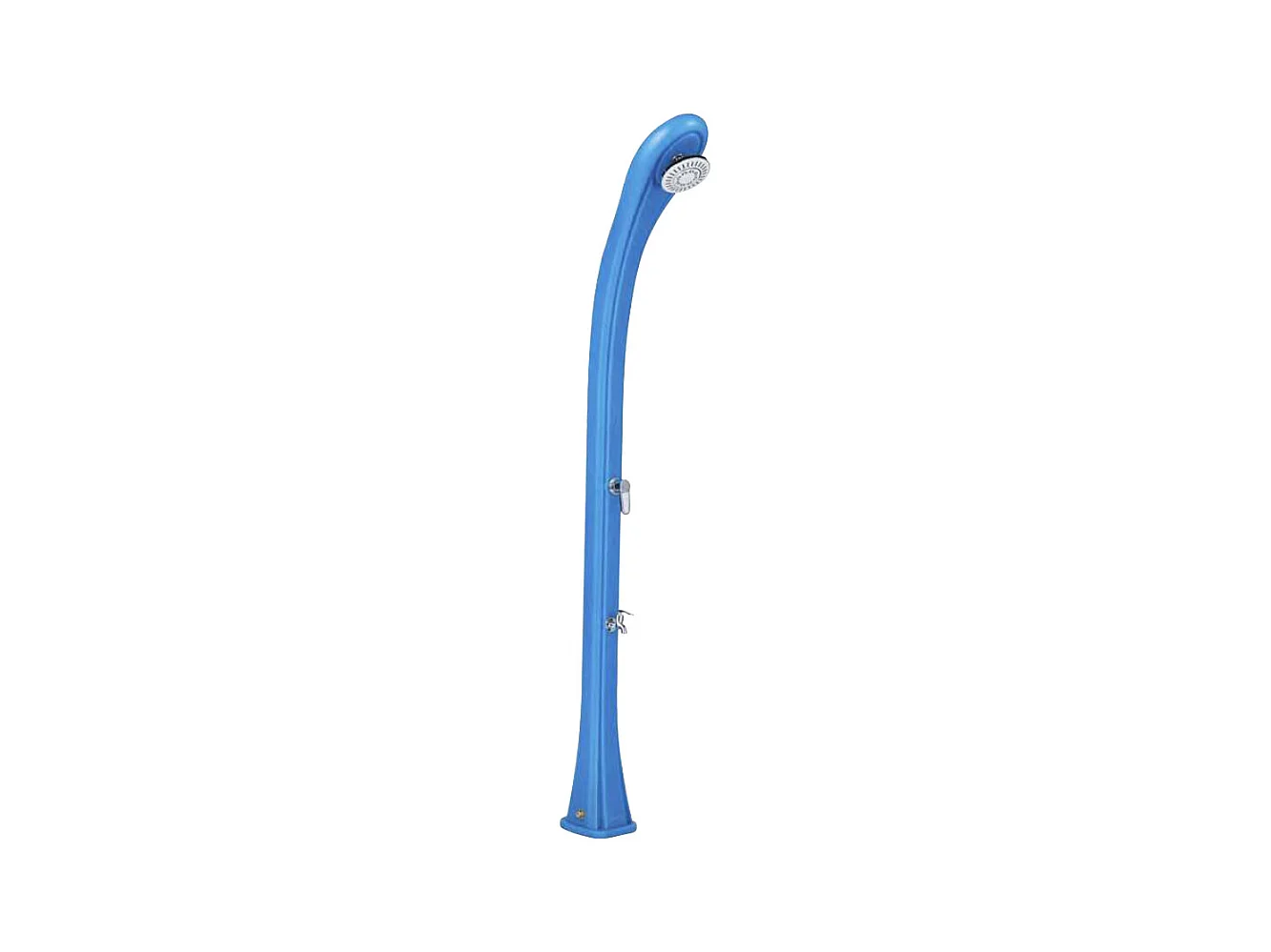 Doccia solare da esterno So Happy 28L Formidra - 216x24x26cm HDPE riciclabile - Risciacquo a pedale, soffione, miscelatore caldo/freddo -