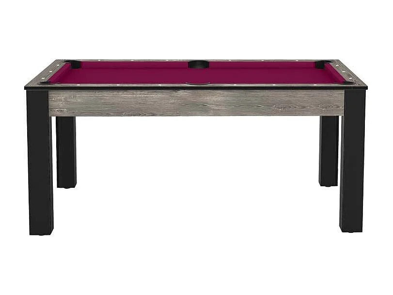 Table de Billard Convertible "Ohio" 185cm Gris & Prune