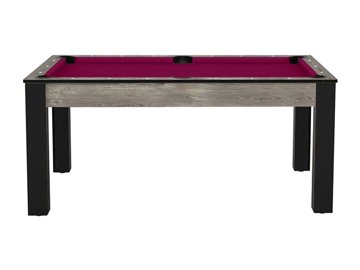 Table de Billard Convertible "Ohio" 185cm Gris & Prune