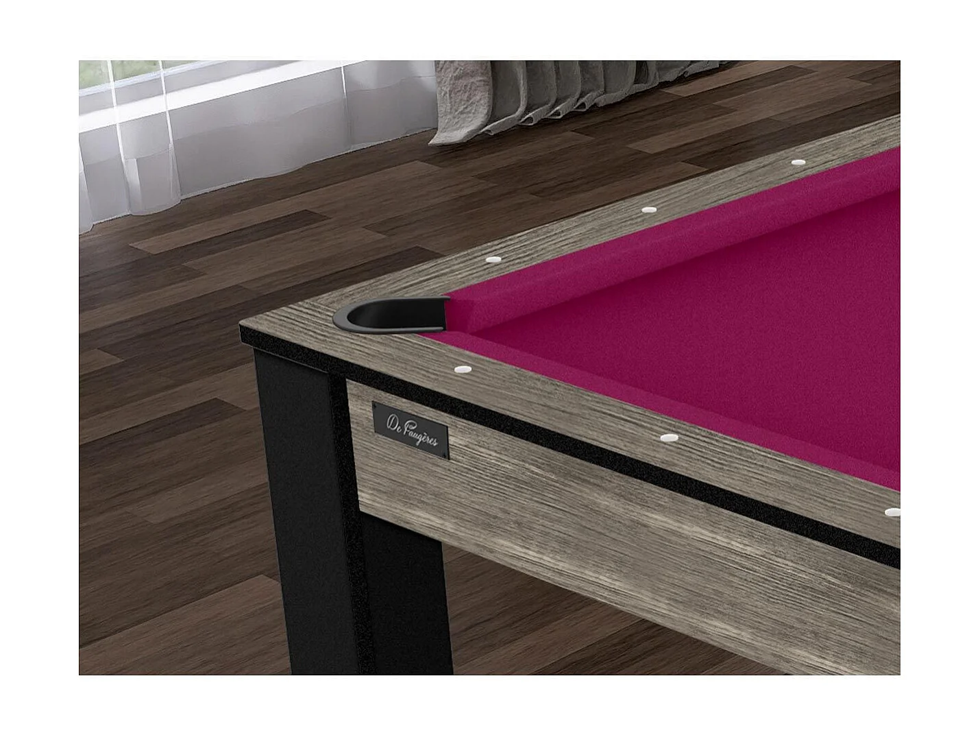 Table de Billard Convertible "Ohio" 185cm Gris & Prune