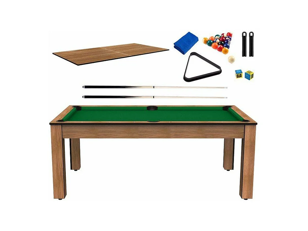 Billard convertible table 8 personnes Arizona + plateau dinatoire + pack d'accessoires