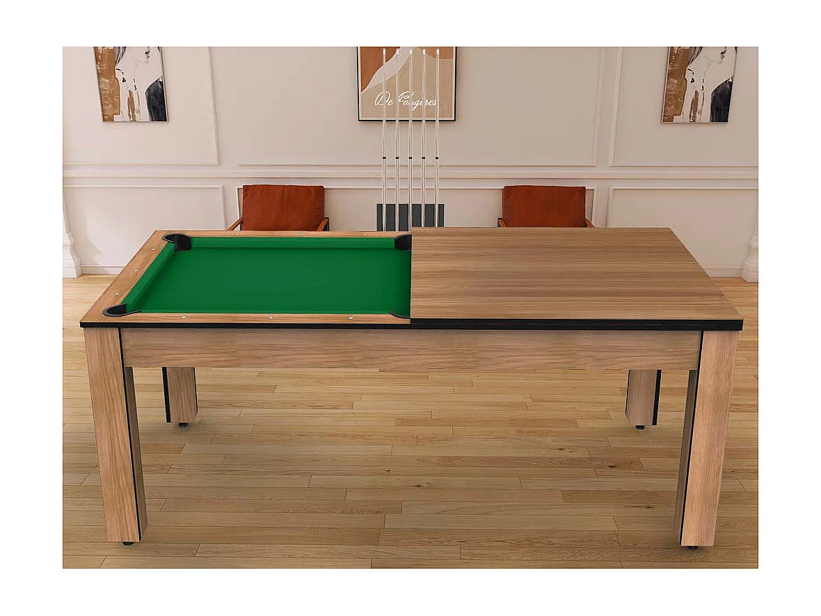 Billard convertible table 8 personnes Arizona + plateau dinatoire + pack d'accessoires