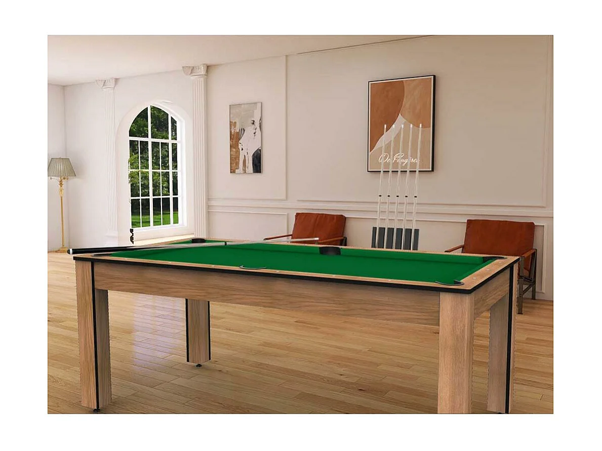 Billard convertible table 8 personnes Arizona + plateau dinatoire + pack d'accessoires