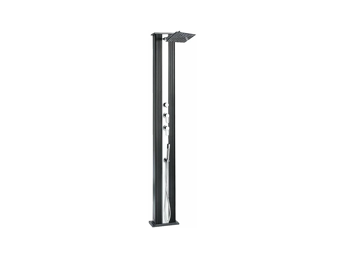 Douche solaire 40 L Dada Straight Anthracite habillage aluminium brossé - Formidra