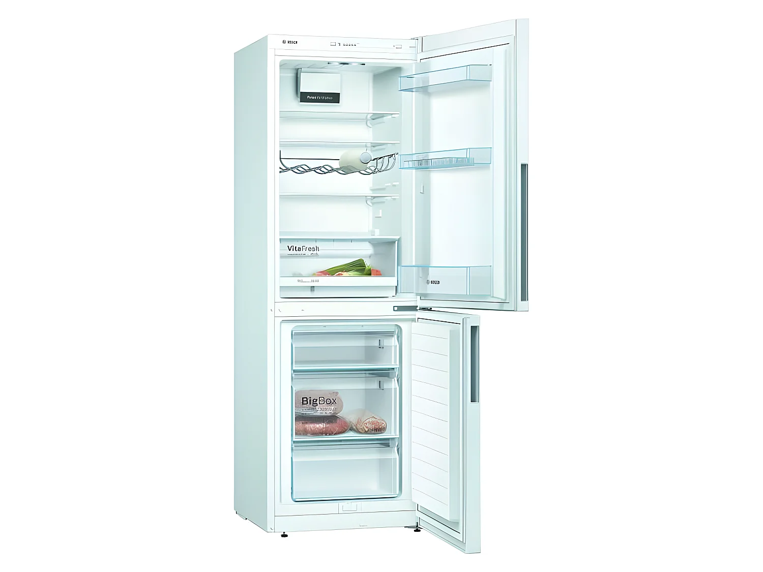 Réfrigérateurs combinés 287L Froid Brassé BOSCH 60cm E, KGV33VWEAS