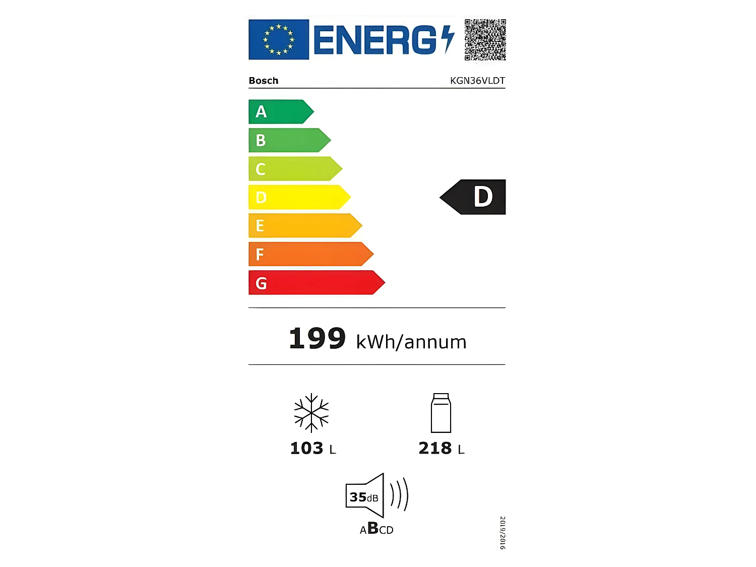 Réfrigérateurs combinés BOSCH, KGN36VLDT