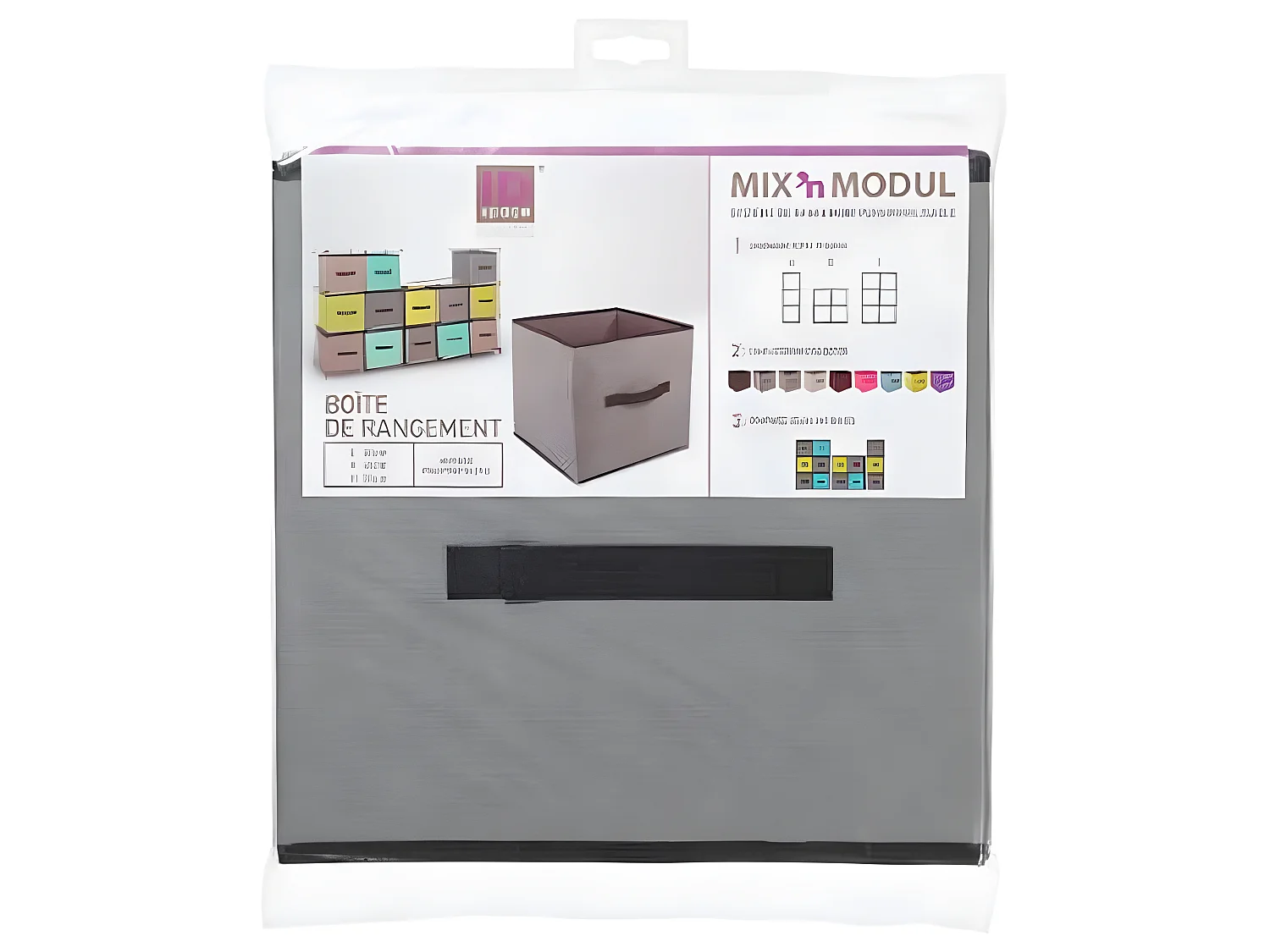 Boite de Rangement Pliable "Basic" 31x31cm Gris