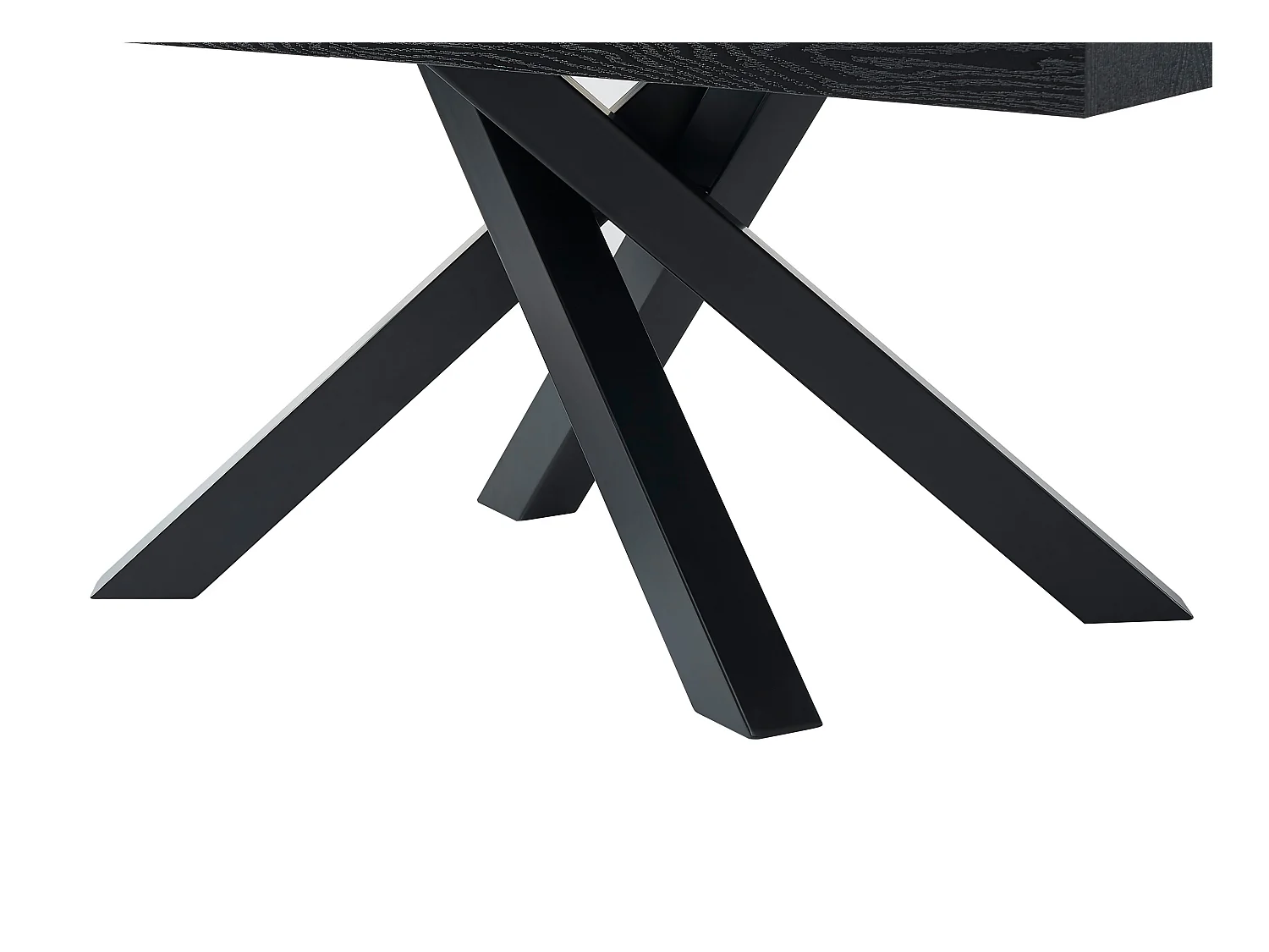 Mesa de comedor extensible 6 a 10 cubiertos de MDF y metal - Negro - CATONAV