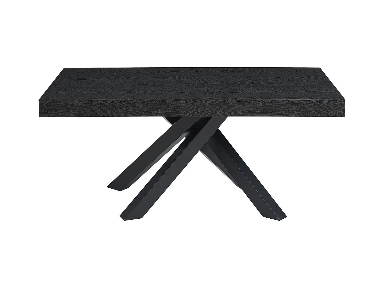 Mesa de comedor extensible 6 a 10 cubiertos de MDF y metal - Negro - CATONAV