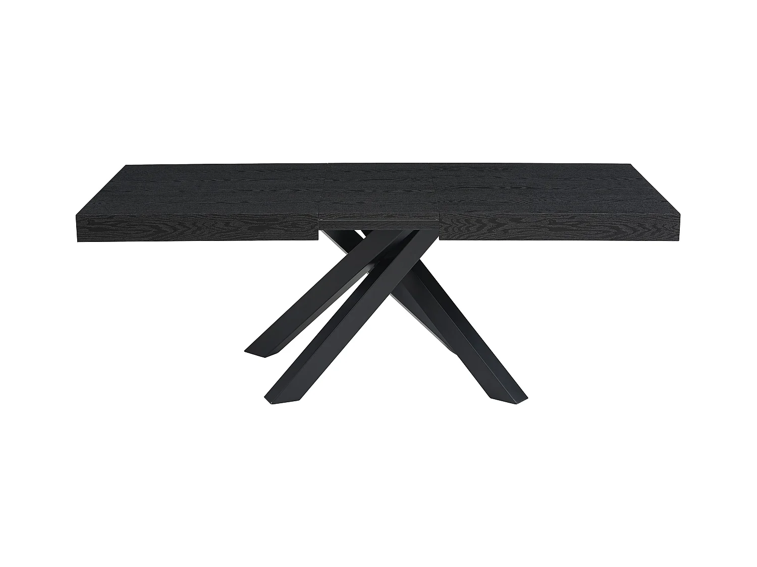 Mesa de comedor extensible 6 a 10 cubiertos de MDF y metal - Negro - CATONAV