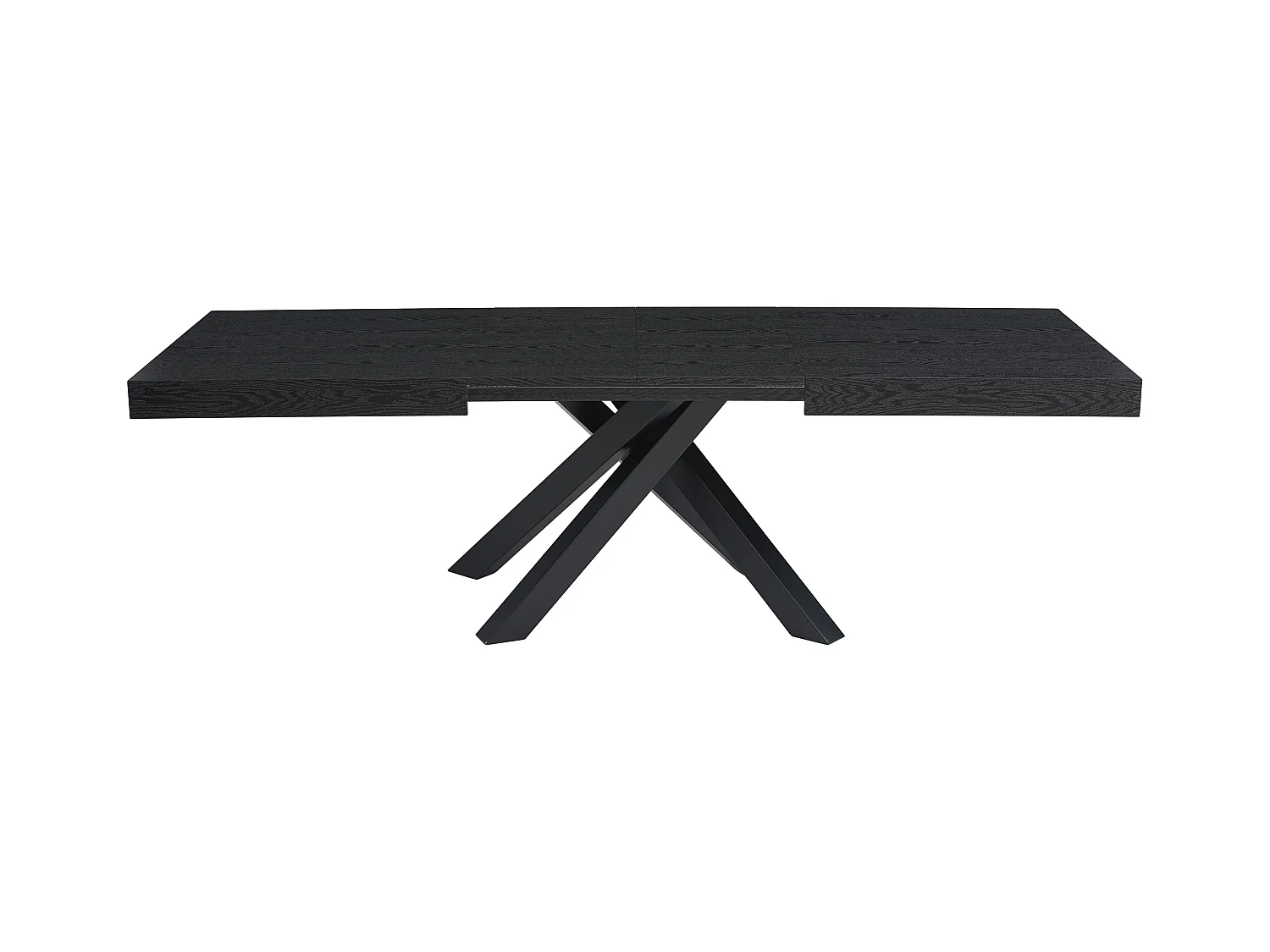 Mesa de comedor extensible 6 a 10 cubiertos de MDF y metal - Negro - CATONAV