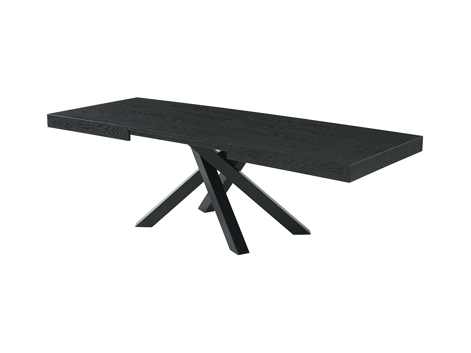 Mesa de comedor extensible 6 a 10 cubiertos de MDF y metal - Negro - CATONAV