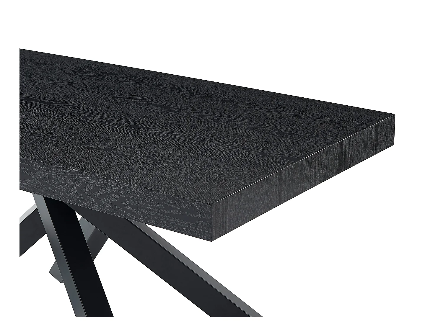 Mesa de comedor extensible 6 a 10 cubiertos de MDF y metal - Negro - CATONAV