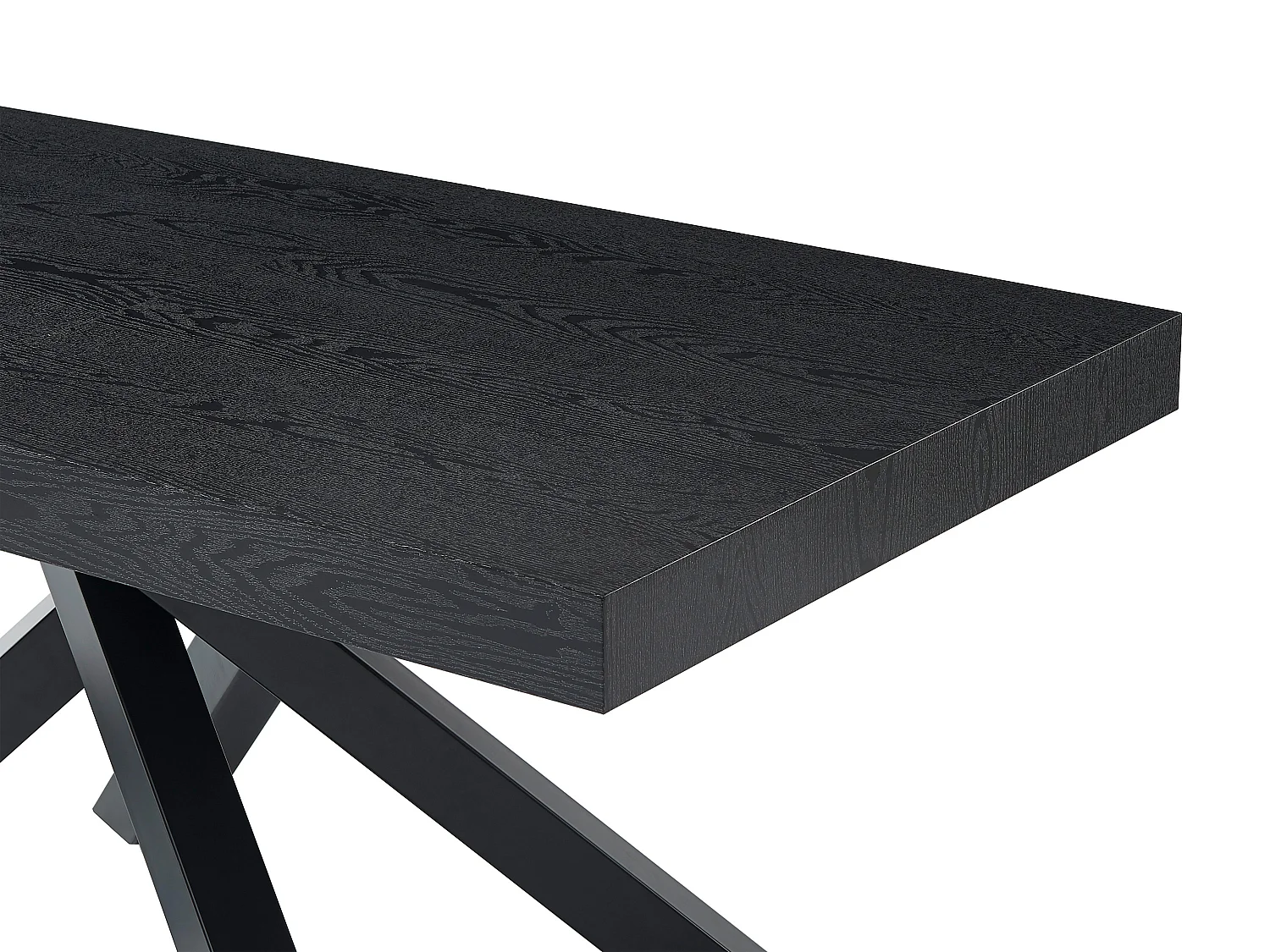 Table à manger extensible 6 à 10 personnes en MDF et métal - Noir - CATONAV