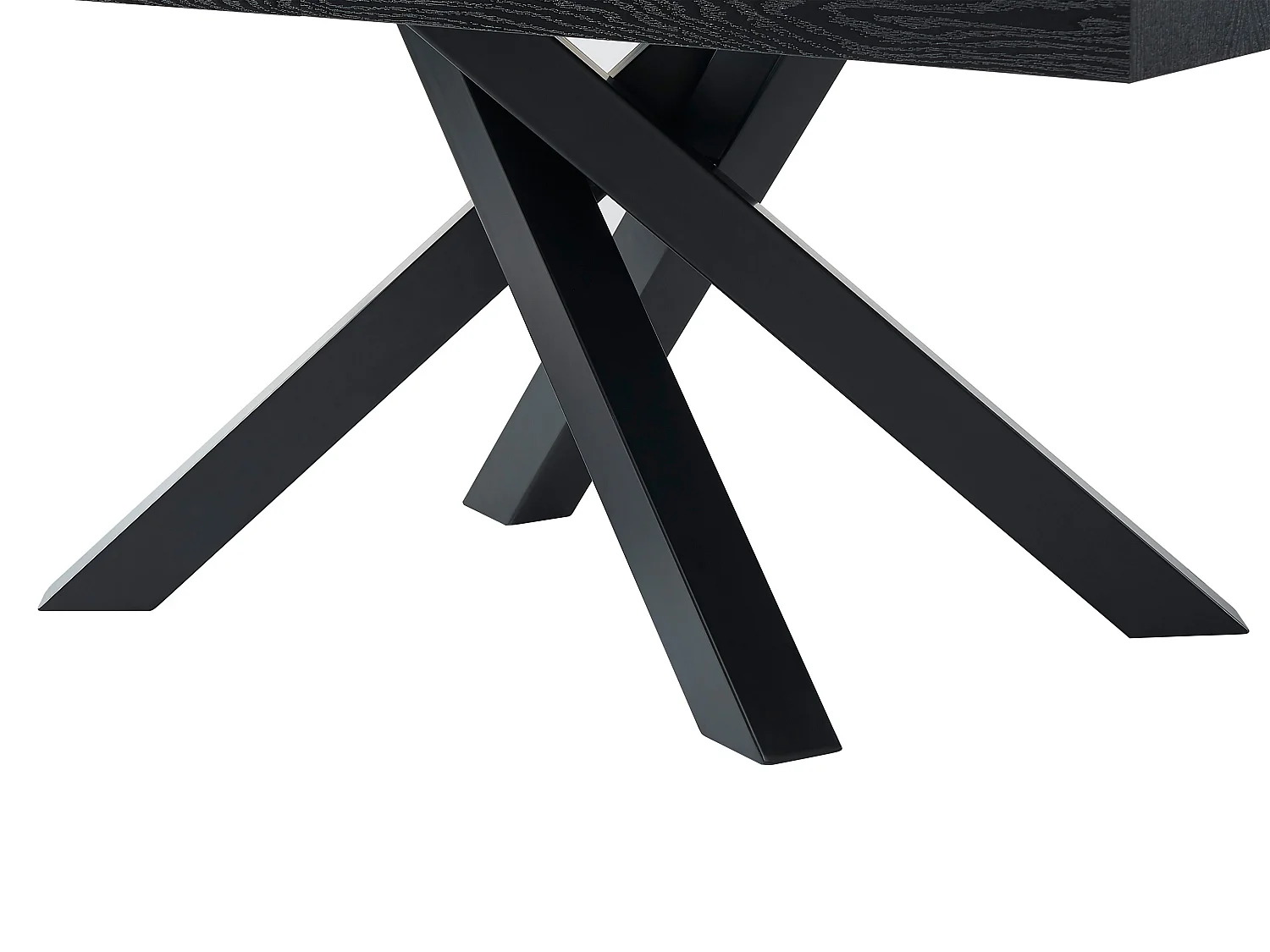 Table à manger extensible 6 à 10 personnes en MDF et métal - Noir - CATONAV