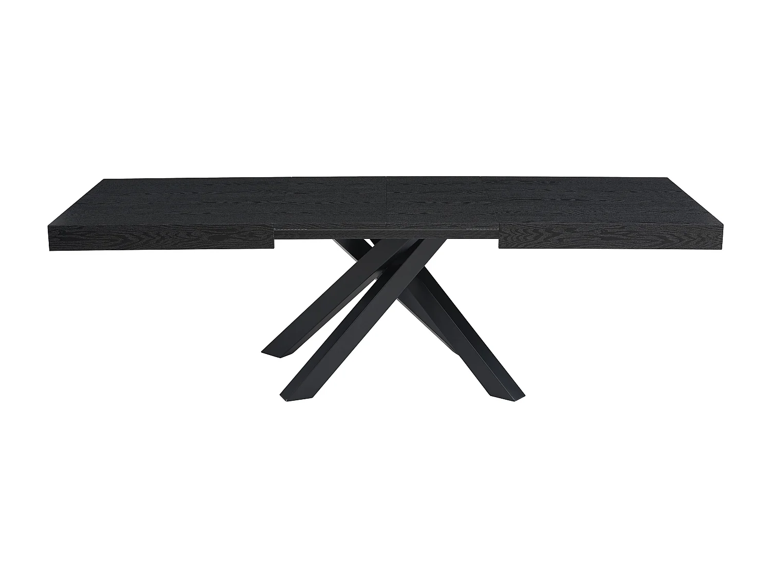 Table à manger extensible 6 à 10 personnes en MDF et métal - Noir - CATONAV