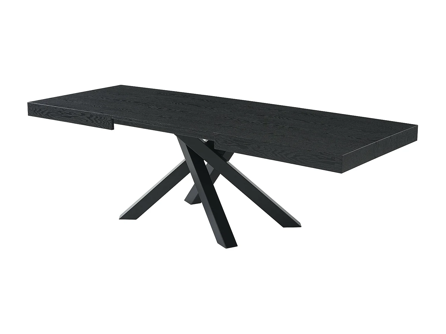 Table à manger extensible 6 à 10 personnes en MDF et métal - Noir - CATONAV